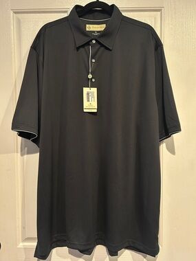 Donald Ross Black with Silver Piping Polo